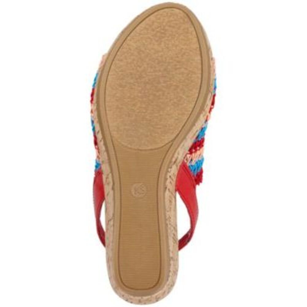 KAREN SCOTT Womens Red Macramé Cork Meriamm Wedge Slip On Slingback Sandal 8.5 M - Picture 2 of 4